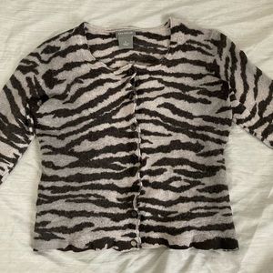 zebra print cardigan
